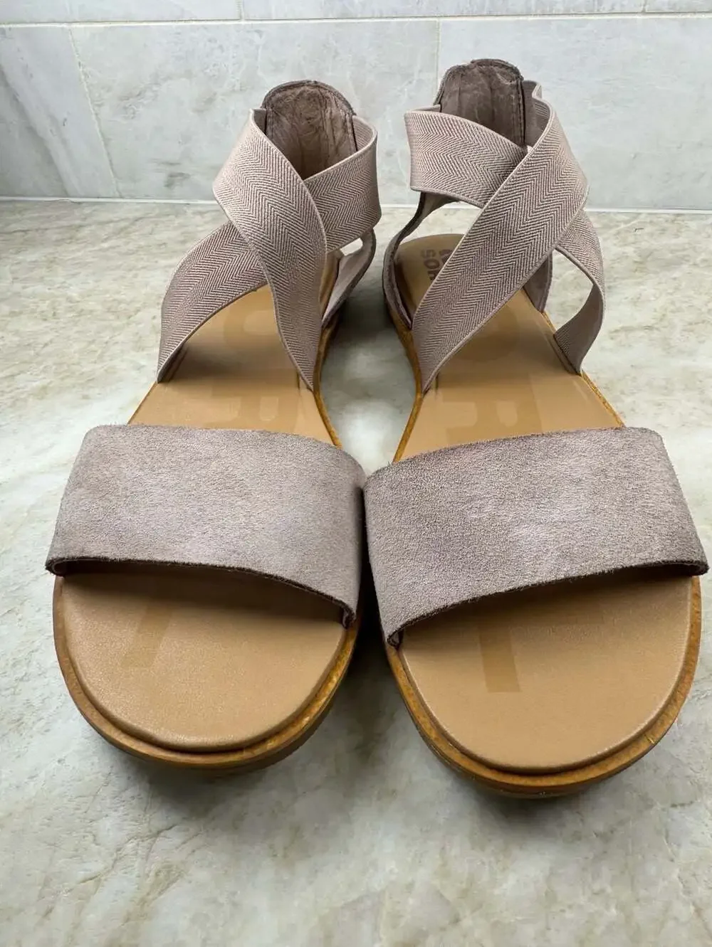 Sorel Ella II Blush Elastic Strap Comfort Sandals Size 10.5